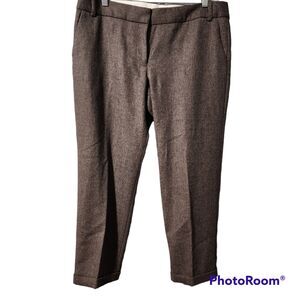 J.Crew Womens Grey City Fit 100% Wool Dress Pants Size 12 Cuffed New